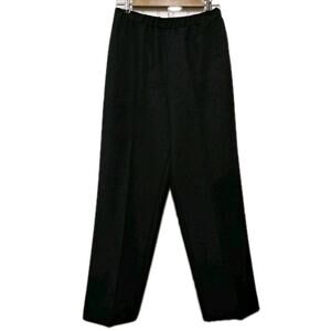 VTG Donnkenny Dress Pants Womens 14 Black Poly Pull On Straight Leg Slacks USA